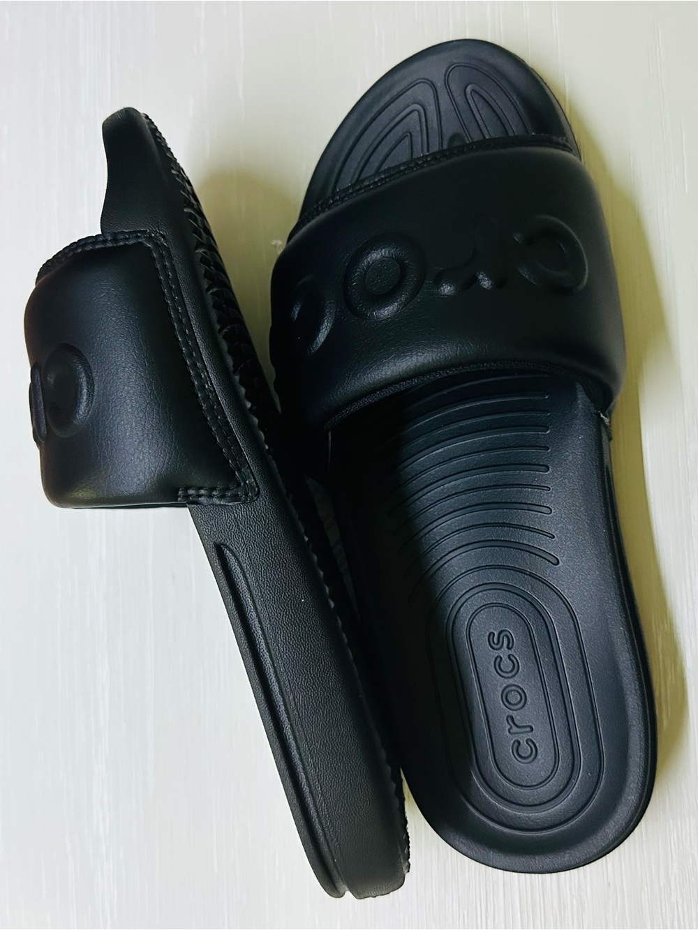 CROCS Black Padded Slide Sandals - Picture 3 of 3